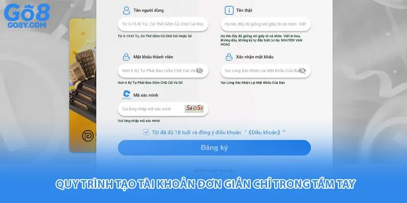 Quy trình tạo tài khoản đơn giản chỉ trong tầm tay